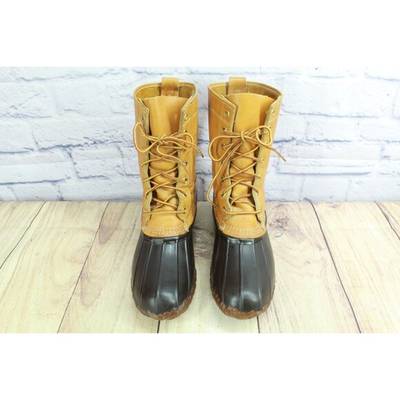 Vintage LL Bean Unlined Maine Hunting Shoe Lace Up Duck Boots Size 9 - Picture 4 of 10